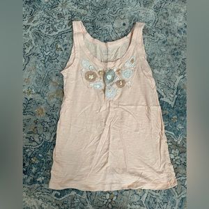 Ann Taylor Loft Size Small Peach / Light Pink Detailed Blouse